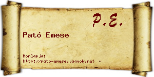 Pató Emese névjegykártya