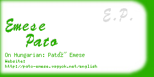 emese pato business card